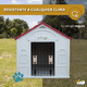 thumbnail image 5 of Casa para Perro Grande Exterior con Puerta metálica térmica con ventilación, Resistente a la Intemperie con Techo Triangular para Lluvia, Roja 98x84x82 cm, 5 of 7