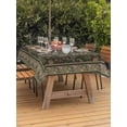 thumbnail image 3 of Outdoor Tablecloth with Umbrella Hole for Patio/Picnic/Party/Camping, Sage Green Floral Boho Waterproof Table Cloth Rectangle Table Cover Washable, Ethnic Tribe Abstract Art Flower (54"x 80"), 3 of 8