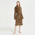 thumbnail image 5 of MerryLife Women Leopard Bathrobes Fuzzy Long Nightgown Adjustable Waist Belt Luxury Cheetah Print Petite Robes, 5 of 5
