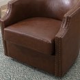thumbnail image 3 of Lunale Leather Swivel Accent Barrel Chair, Club Chair Comfy Reading Armchair, Coffee, 3 of 5