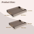 thumbnail image 2 of MODE HOME 2 Piece Woven Leather Ottoman Tray with Gold Handles, Perfect Rectangular Serving Tray for Living Room, Coffee Table Tray as Thoughtful Gift for Home Decor Enthusiasts (Coffee Brown), 2 of 7
