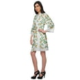 thumbnail image 3 of Moomaya Cotton Printed&nbsp;Bathrobe&nbsp;Crossover&nbsp;Fabric Lace Short&nbsp;Robes Loungewear, 3 of 6