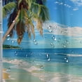 thumbnail image 5 of Orinice  Blue Beach Shower Curtains for The Bathroom Coastal Scenery Tropical Palm Tree Shower Curtain Set Summer Ocean Shower Curtain with Hooks Ideal to Brighten Up Your Bathroom at Home  36x72, 5 of 7