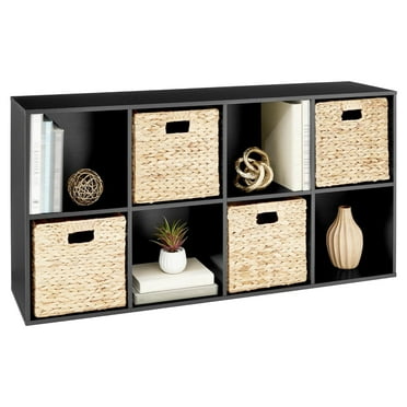 Home, Living Room, Black 8-Cube Storage Organizer, 11in Shelf Opening, Multifunctional Bookcase