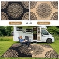 thumbnail image 6 of Findosom 8'x10' Outdoor Rug Large Patios Rug RV Outdoor Rug Waterproof Foldable Portable Camping Rugs Reversible Plastic Straw Rug Outdoor Area Rug for Camping,RV,Balcony,Patio,Picnic,Beach Black, 6 of 9
