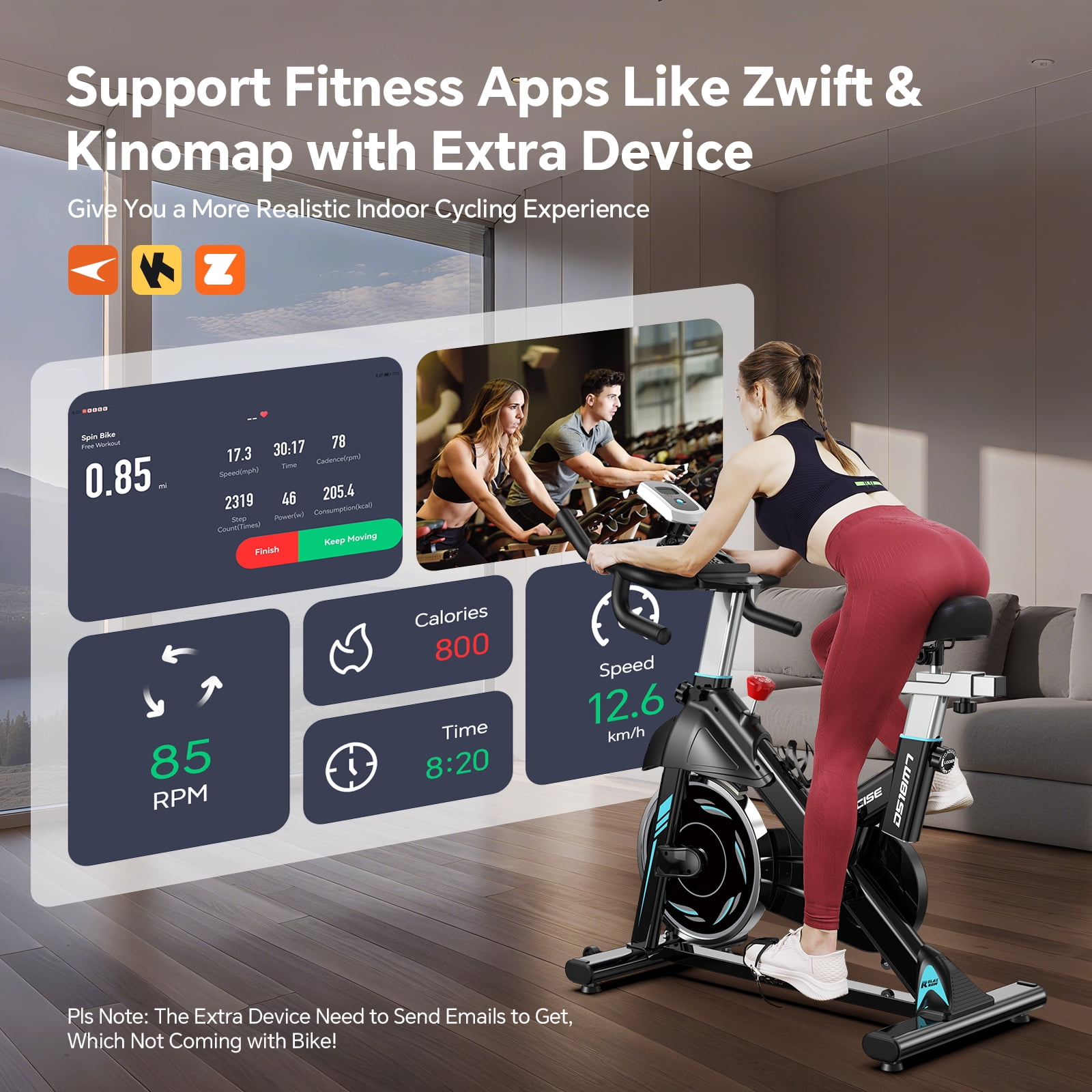 Indoor Cycling Exercise Bike Equivalent To 10000 Steps Sunny