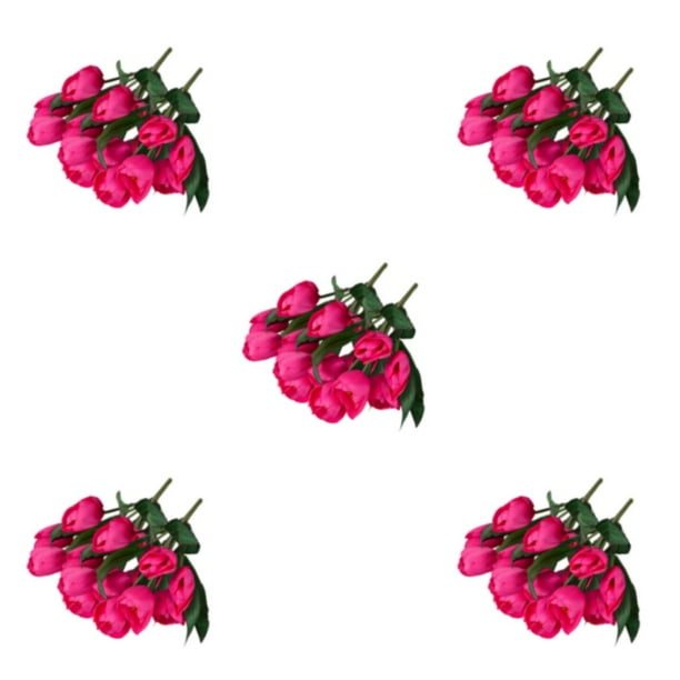 Ramo de flores artificiales Cateissary 2 uds tulipanes de seda color púrpura