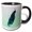Black/White, variant on 3drose, Purple Peacock with Teal,turquoise and Purple Feathers on Light Green and Lavender Damask Background, 11oz Magic Transforming Mug