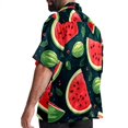 thumbnail image 3 of Watermelon Men's Short Sleeve Hawaiian Print Button Down Beach Shirt, 3 of 6