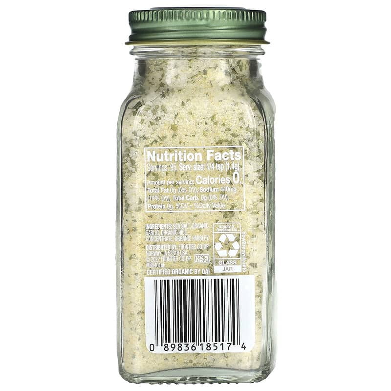 Simply Organic, Garlic Salt, 4.7 oz (133 g) Pack of 2