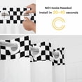 thumbnail image 3 of No Hook Shower Curtain with Snap in Liner, Classic Black White Plaid Waterproof Fabric Bathroom Curtain Mesh Top Window, Chess Board Theme Background Shower Curtains 36x72in, 3 of 9