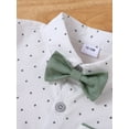 thumbnail image 4 of CARETOO Toddler Boy Clothes Formal Suit Cotton Fabric Short Sleeves Shirt Pants Bowtie 3pcs Set, 4 of 15
