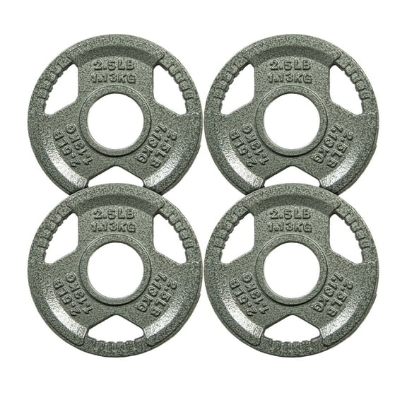 Signature Fitness Cast Iron Weight Plates for Strength Training, Fits 2-Inch Barbell, Multiple Size Options