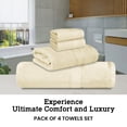 thumbnail image 2 of Casa Lino Cotton Bath Towel Set 4 Piece for Dorm, 1 Bath, 2 Washcloths, 1 Hand - Linen, 2 of 6