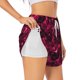 thumbnail image 1 of Balery Burgundy Tie Dye Pantalones cortos deportivos para mujer con forro y dos bolsillos, elásticos, para entrenamiento, gimnasio, yoga-Large, 1 of 7