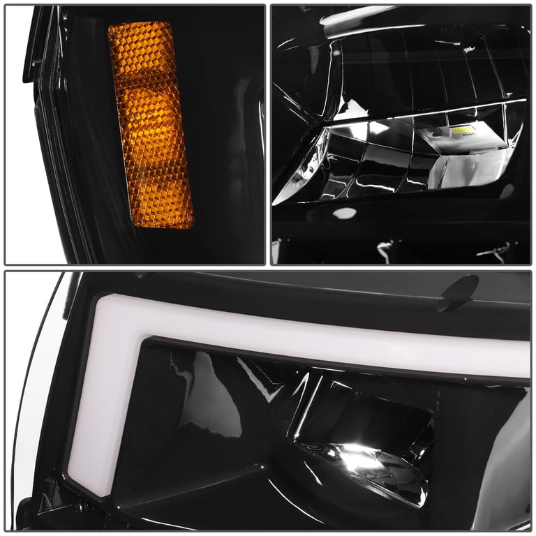 DNA MOTORING LED Halo Headlights For Freightliner Classic & More - Black, Dual Reflector, DRL & Turn Signal