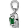 thumbnail image 2 of 14K White Gold Diamond And .20 Emerald Square Halo Pendant Made In India pm5248-em-010-wa, 2 of 5