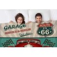 thumbnail image 2 of Red Car Throw Blanket Vintage Garage Service & Repair Route 66 Retro Poster Decorative Soft Warm Cozy Flannel Plush Throws Blankets for Bedding Sofa Couch 60 X 80 Inch, 2 of 6