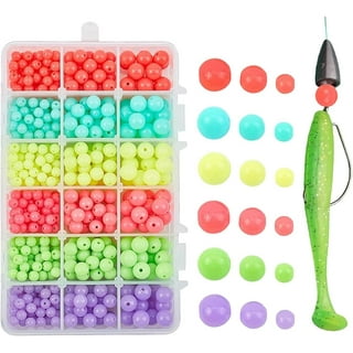 Fishing Beads Assorted Beads Set, 1000pcs Round Float Glow Fishing Rig  Beads Luminous Fishing Bait Eggs Plastic Beads Fishing Lures Tackle, 0.5mm