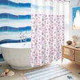 thumbnail image 5 of No Hook Shower Curtain, Pink Purple Butterfly Shower Curtains for Bathroom with See Through Top Window, Spring Watercolor Butterfly Waterproof & Washable Bath Curtain Small Stall 36"x78", 5 of 9
