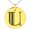 Gold, variant on Stainless Steel Letter U Initial Metro Retro Monogram Engraved Small Medallion Circle Charm Pendant Necklace