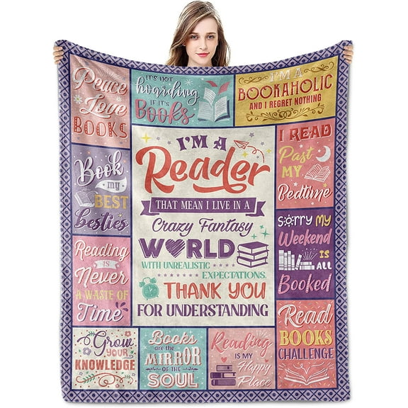 LHSHID Book Lovers Gifts for Women Gifts for Book Lovers Book Accessories for Reading Lovers Gifts for Readers Gifts for People Who Like to Read Bookish Gifts Throw Blanket 30x40in
