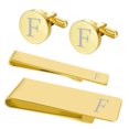 thumbnail image 1 of BodyJ4You 4PC Cufflinks Tie Bar Money Clip Button Shirt Personalized Initials Letter F Gift Set, 1 of 6