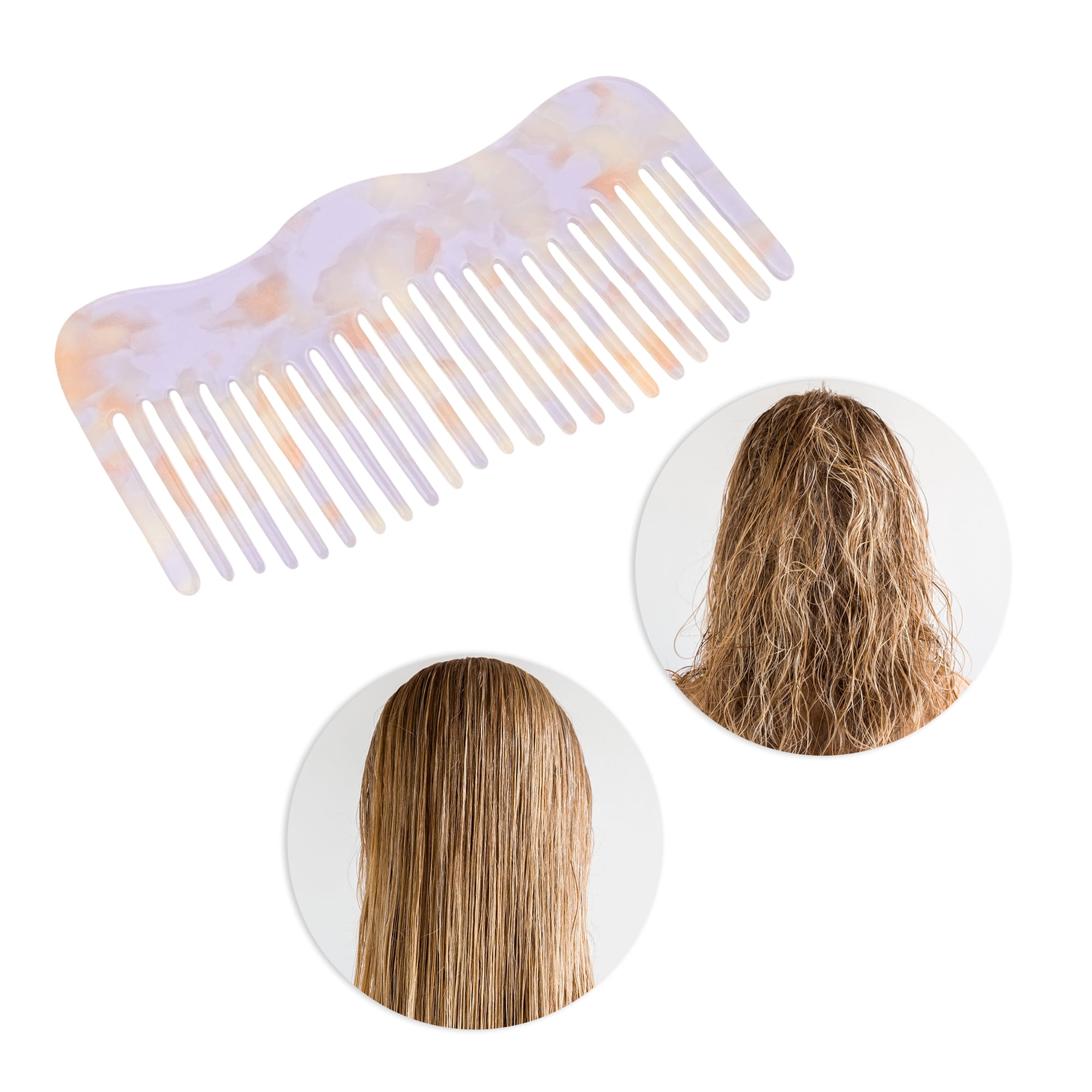 Unique Bargains 1 Pc Irregular Simplicity Hair Comb for All Hair Types Styles Light Purple