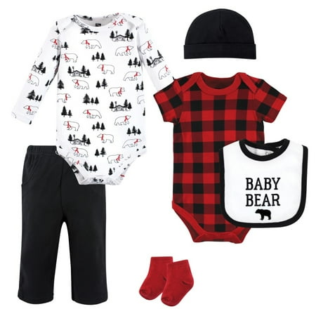 

Hudson Baby Unisex Baby Cotton Layette Set Buffalo Plaid Bear 3-6 Months