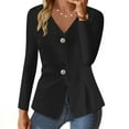 thumbnail image 2 of Enjoytime Womens Casual Jacket Solid Color Long Sleeve Open Front Tops Work Office Lapel Button Jackets, 2 of 6