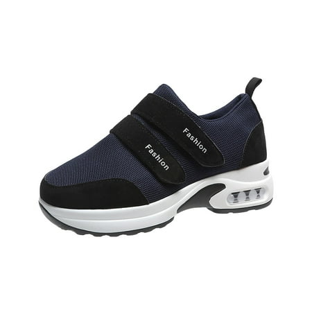 

AnuirheiH Women Shoes Breathable Sneakers Color Solid Color Shoes Plus Size Sports Casual Shoes Clearance