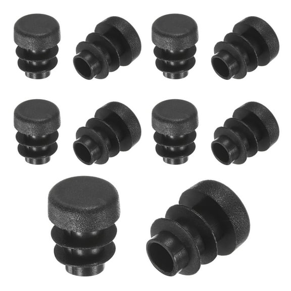 Uxcell 10 Pack Round Plastic Hole Plugs 1/2" Plastic Tubing End Caps for Patio Chairs Fences Metal Tubing Leg Cap