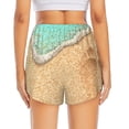 thumbnail image 4 of Xecao's Beach Footprint for a double-layer running short for women, perfect for gym, tennis, and more, featuring a convenient pocket., 4 of 9