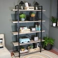 thumbnail image 5 of Sunnydaze Industrial-Style 5-Tier Bookshelf, Oak Gray, 5 of 6