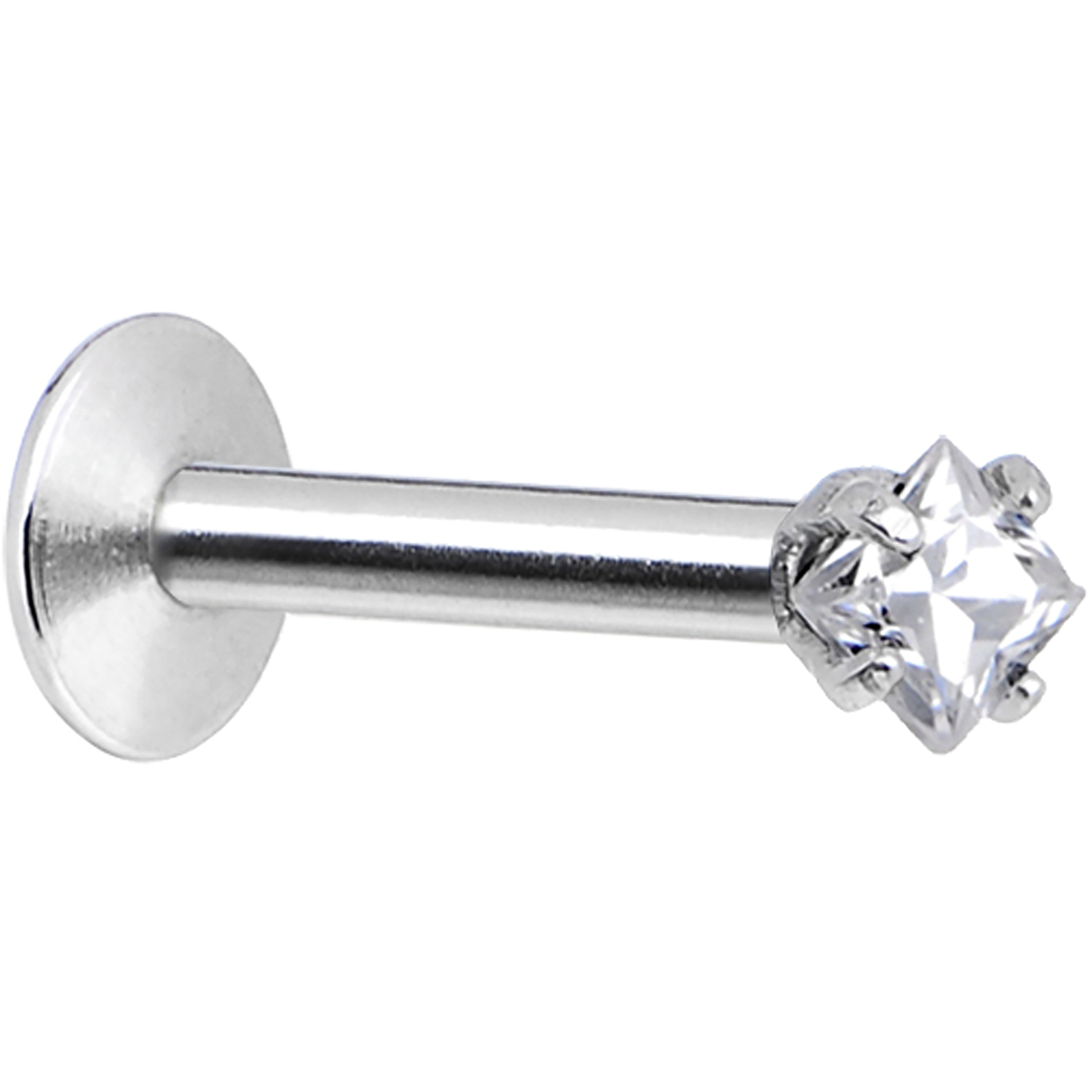 Clear Ferido Crystal Top 316L Surgical Steal Internal Thread Labret Monroe 