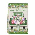 thumbnail image 2 of Spring Easter Kitchen Towels Set of 1, Easter Eggs Bunny Truck Botanical Burlap Absorbent Dish Towels for Kitchen, Microfiber Hand Towel, Quick Drying Tea Towel for Cleaning Decorative Dishcloths, 2 of 7