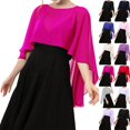 thumbnail image 2 of Women's Capelet Shawls Wraps for Evening Dresses Chiffon Wedding Cover Up Hot Pink, 2 of 3