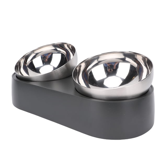 Cuenco Elevado Para Mascotas, Plástico De Acero Inoxidable De Doble Cuenco Para Mascotas De Limpieza Simple De Alta Resistencia Para El Hogar