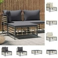 thumbnail image 3 of vidaXL Patio Corner Sofa with Dark Gray Cushions Poly Rattan, 3 of 9