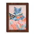 thumbnail image 2 of Roiihwy 6 Styles Reading Cats Mini Framed Wall Art Decor, Colorful Floral Print Small Wooden Picture Frame, 2.4x1.8x0.4in Multicolor, 2 of 6
