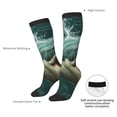 thumbnail image 4 of Rateoe Abstract Geometric Shark Pattern Women’s Knee High Crew Socks,Trouser Socks Comfortable, Breathable, Moisture-Wicking and Soft, 4 of 6