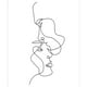 thumbnail image 1 of Líneas abstractas Pintura sobre lienzo de mujeres Pintura con aerosol central Amantes besándose Pintura decorativa minimalista en blanco y negro para sala de estar, 1 of 5