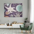 thumbnail image 2 of ONETECH  Wall Tapestry Aquatic Drawing Nautilus Shells Scallop Coral Shellfish Conch Pearl Pattern Shell Nature Summer Tapestry Wall Hanging Home Decor for Dorm, 2 of 7