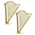 thumbnail image 2 of 2pcs Miniature Harps Mini Musical Instrument Replica Miniature Dollhouse Model Tree Ornament Musical Instrument Decor For Indoor Decorations Golden, 2 of 8