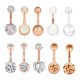 thumbnail image 1 of Lote de 10 piercings para el ombligo con forma de bola de cristal Oro rosa, 1 of 7