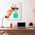 thumbnail image 2 of Glam Fashion Giraffe Animal Blue Painting Super Oversized Stretched Canvas Wall Art by Ziwei Li, 2 of 6