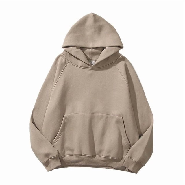 Sudadera con capucha holgada de manga larga con bolsillo tipo canguro y hombros caídos para mujer