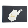 thumbnail image 1 of West Virginia, Home State, White on Gray, (12x18 Wrapped Canvas, Wall Decor, Artwork), 1 of 5