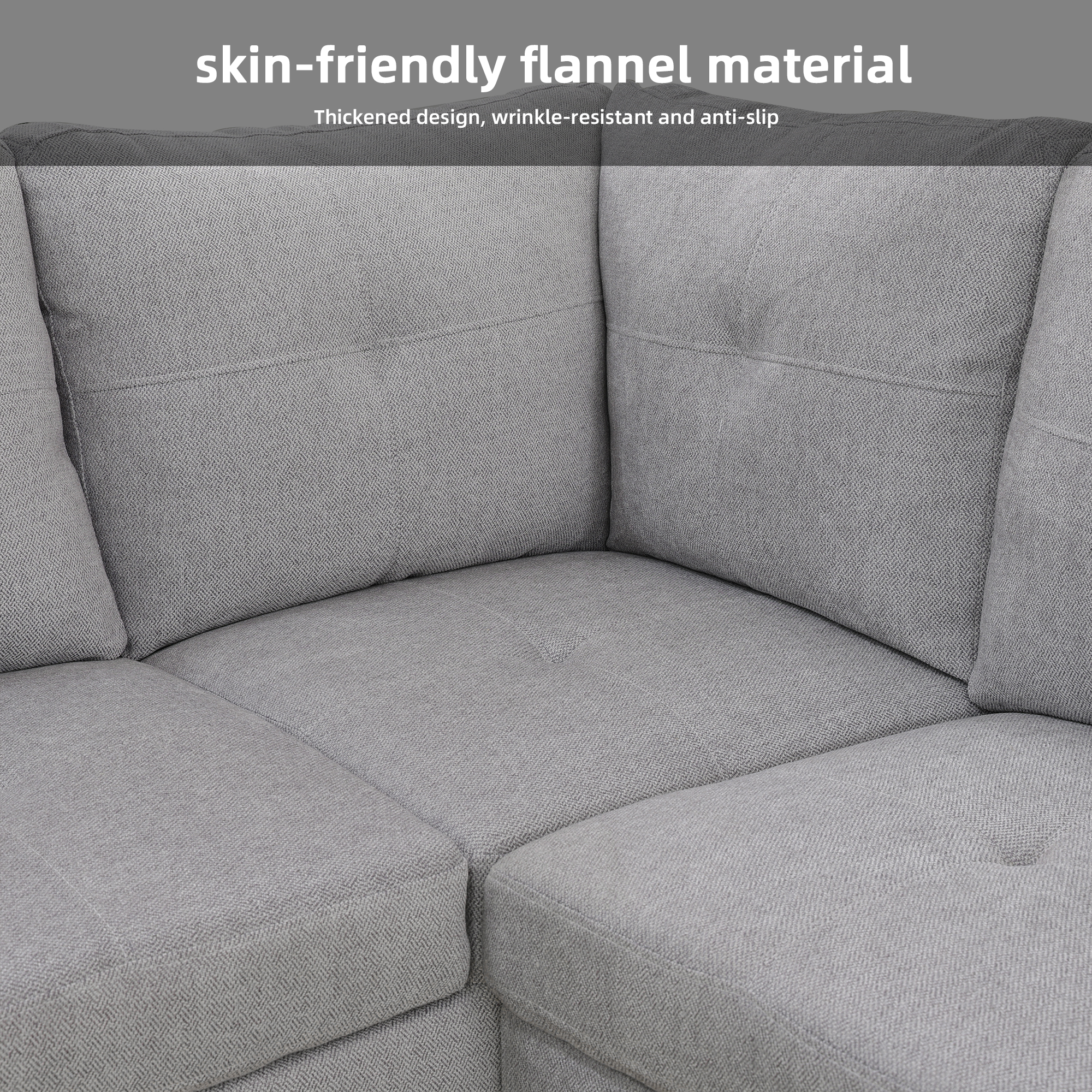 MAYEERTY Modern Adult 3-Piece Couch Living Room Sofa Set，Grey