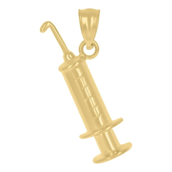 10kt Real Yellow Gold Mens Injection Charm Pendant